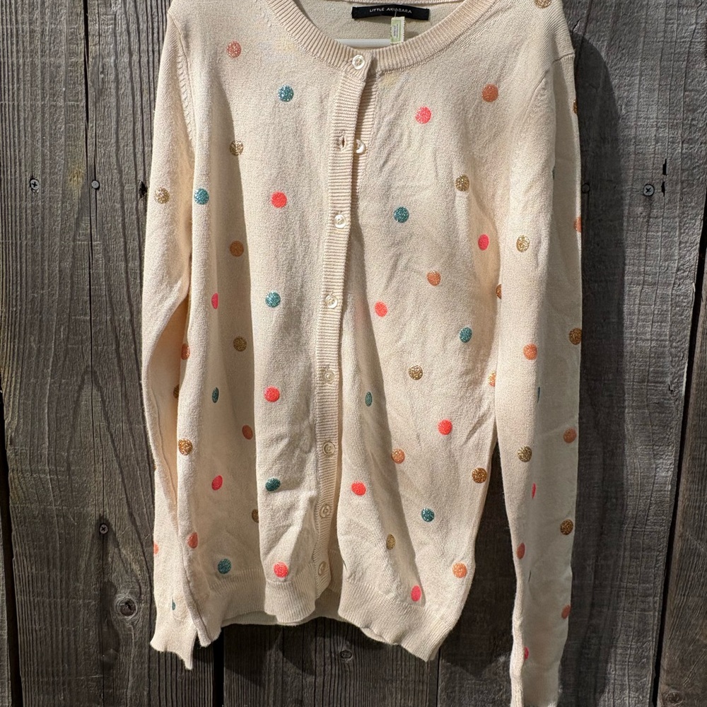 Little Marc Jacobs Cream Polka Dot Cardigan Sweater